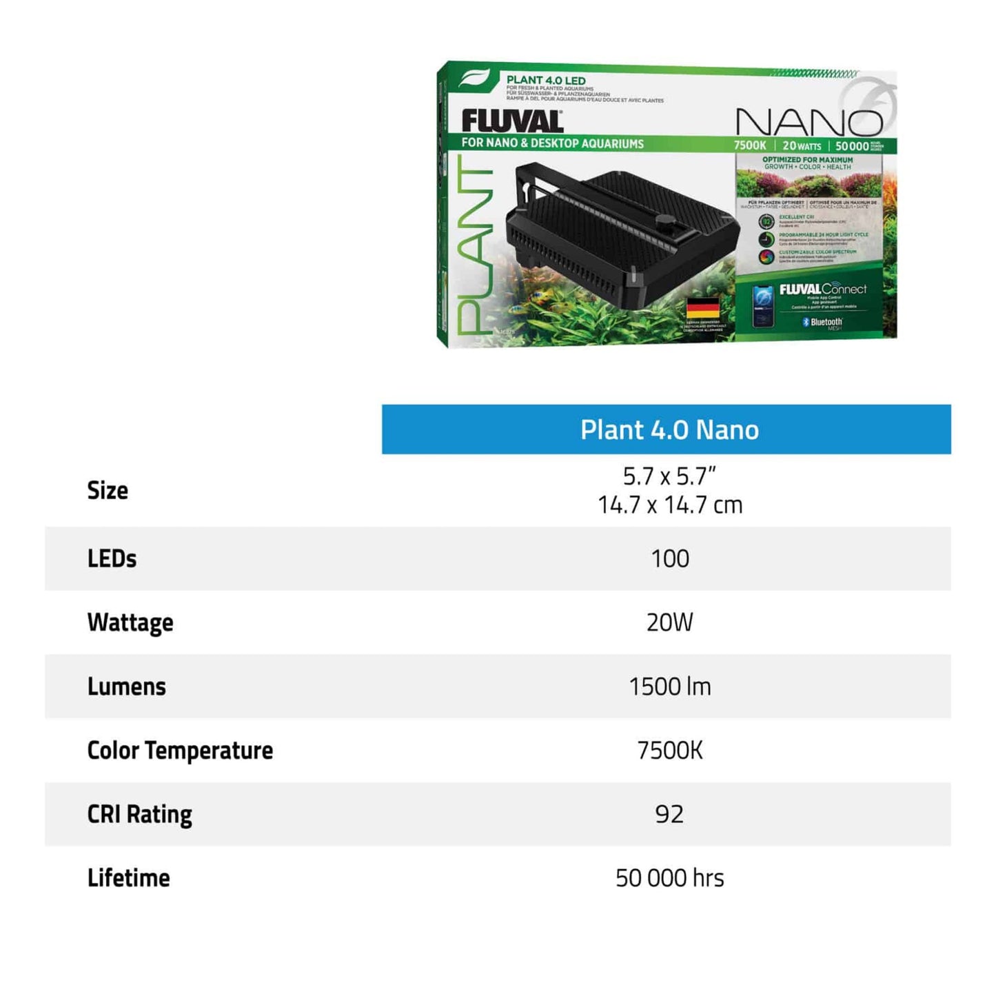 Fluval Plant 4.0 Nano LED Bluetooth Mesh 25w