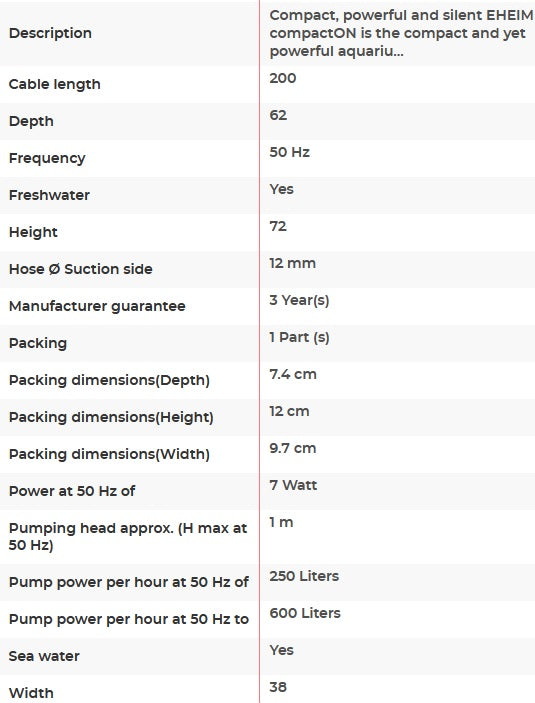 Eheim CompactON Pump 600