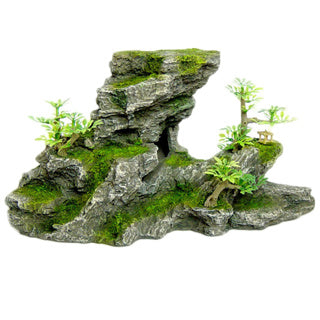 C-Shape Rock Formation With Plants